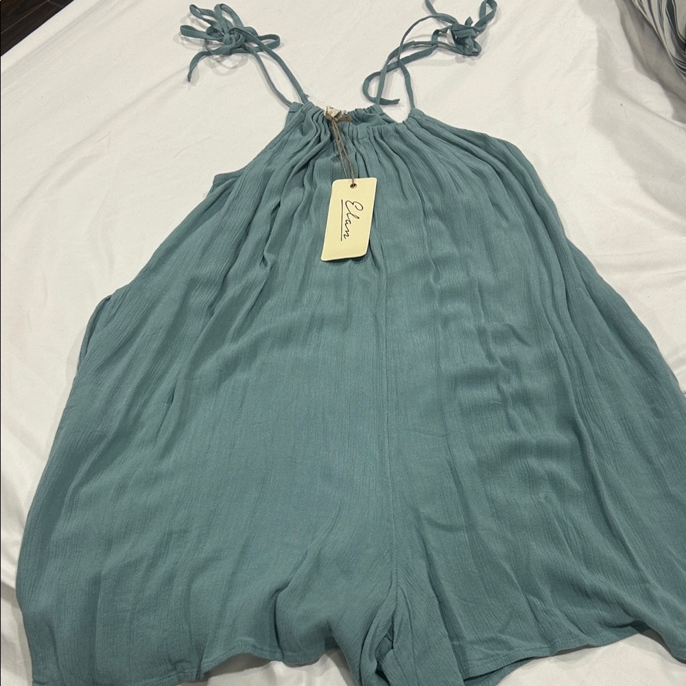 Elan Women's Teal Halter Tank Top